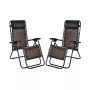 2PCS Patio Rattan Zero Gravity Lounge Chair Folding Recliner Headrest