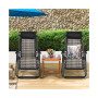 2PCS Patio Rattan Zero Gravity Lounge Chair Folding Recliner Headrest