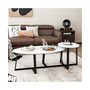 Modern Coffee Table Set of 2 Faux Marble Nesting Table Set