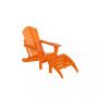 Classic Folding Adirondack Chair with Footrest Ottoman Set