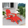 Classic Folding Adirondack Chair with Footrest Ottoman Set