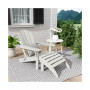 Classic Folding Adirondack Chair with Footrest Ottoman Set