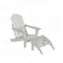 Classic Folding Adirondack Chair with Footrest Ottoman Set