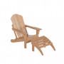 Classic Folding Adirondack Chair with Footrest Ottoman Set