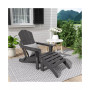 Classic Folding Adirondack Chair with Footrest Ottoman Set