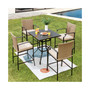 32'' Patio Square Bar Table Metal Cafe Bistro Table Garden Deck