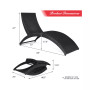 Folding Patio Rattan Lounge Chair Chaise Cushioned Portable Garden Lawn