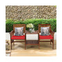 Patio Loveseat Conversation Set Acacia Wood Chair Coffee Table