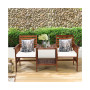 Patio Loveseat Conversation Set Acacia Wood Chair Coffee Table
