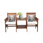 Patio Loveseat Conversation Set Acacia Wood Chair Coffee Table