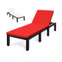 Patio Rattan Lounge Chair Chaise Recliner Adjust Cushion