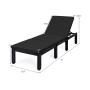 Patio Rattan Lounge Chair Chaise Recliner Adjust Cushion