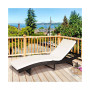 Patio Rattan Folding Lounge Chair Chaise Adjustable