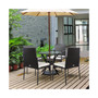 4PCS Patio Wicker Rattan Dining Chairs Cushioned Seats Armrest Garden