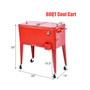 Outdoor Patio 80 Quart Cooler Cart Ice Beer Beverage Chest