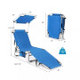 Foldable Lounge Chair Outdoor Adjustable Beach Patio Pool Recliner