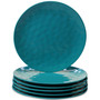 6-Pc. Teal Melamine Dinner Plate Set