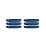 Camp Blue Coupe Platter 11x7" Set/6