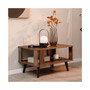 Coffee Table Retro Mid-Century Coffee Table W/Storage Open Shelf