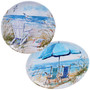 Ocean View Melamine 2-Pc. Platter Set - Round and Oval