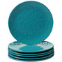 6-Pc. Teal Melamine Salad Plate Set