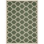 Courtyard Dark Green and Beige 9' x 12' Outdoor Area Rug