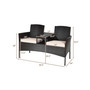 Patio Rattan Chat Set Loveseat Sofa Table Chairs Conversation Cushioned