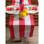 Coral Cabana Stripe Outdoor Table Runner with Zipper 14" X 108"