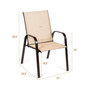 2PCS Patio Chairs Dining Chair Deck Yard W/Armrest