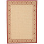 Courtyard Natural and Red 7'10" x 7'10" Square Outdoor Area Rug