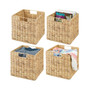 Woven Hyacinth Home Storage Basket for Cube Furniture, 4 Pack