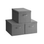 Foldable Large Storage Bin with Handles and Lid - Set of 3