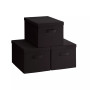 Foldable Large Storage Bin with Handles and Lid - Set of 3