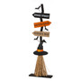 42" H Lighted Wooden Witch's Broom Porch Decor