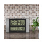 Atomic Digital Clock with Indoor Temperature and Humidity, Aluminum finish