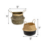 Set of 2 Folding Seagrass Belly Baskets