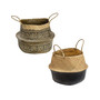 Set of 2 Folding Seagrass Belly Baskets