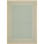 Courtyard Aqua and Cream 4' x 5'7" Outdoor Area Rug