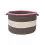 Color Block Round Braided Storage Basket