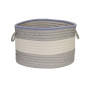 Color Block Round Braided Storage Basket