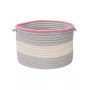 Color Block Round Braided Storage Basket