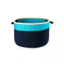 Color Block Round Braided Storage Basket