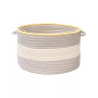 Color Block Round Braided Storage Basket