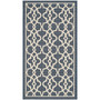 Courtyard Navy and Beige 2'7" x 5' Sisal Weave Outdoor Area Rug