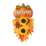 22.5" H Fall Metal Pumpkin Sunflower Swag Wall Decor