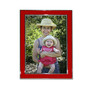 Silver Plated Metal with Red Enamel Picture Frame - 8" x 10"