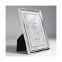 Polished Silver Plate Picture Frame - Bead Border Design - 5" x 7"