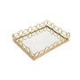 13.5" Oblong Mirror Tray with Circular Design