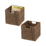Large Woven Hyacinth Home Storage Basket for Cube Furniture, 2 Pack