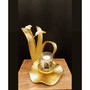 Hurricane Candle Holder with Enamel Flower Design
